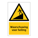 Waarschuwing voor helling