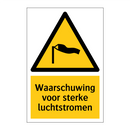 Waarschuwing voor sterke luchtstromen