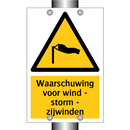 Waarschuwing voor wind - storm - zijwinden