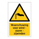 Waarschuwing voor wind - storm - zijwinden