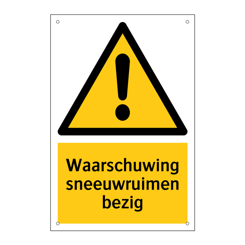 Waarschuwing sneeuwruimen bezig