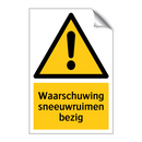 Waarschuwing sneeuwruimen bezig