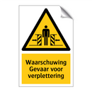 Waarschuwing Gevaar voor verplettering