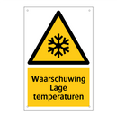 Waarschuwing Lage temperaturen