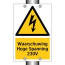 Waarschuwing Hoge Spanning 230V