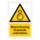 Waarschuwing Draaiende onderdelen
