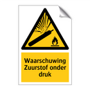Waarschuwing Zuurstof onder druk