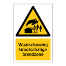Waarschuwing Grootschalige brandzone
