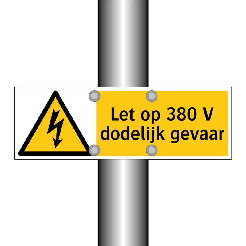 Let op 380 V dodelijk gevaar
