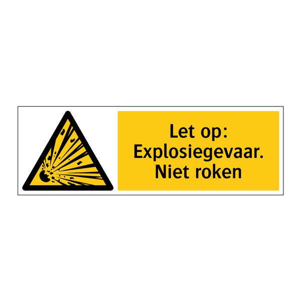Let op: Explosiegevaar. Niet roken