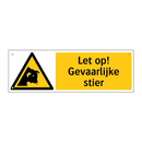 Let op! Gevaarlijke stier