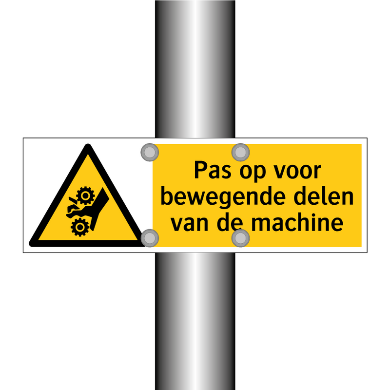 Pas op voor bewegende delen van de machine