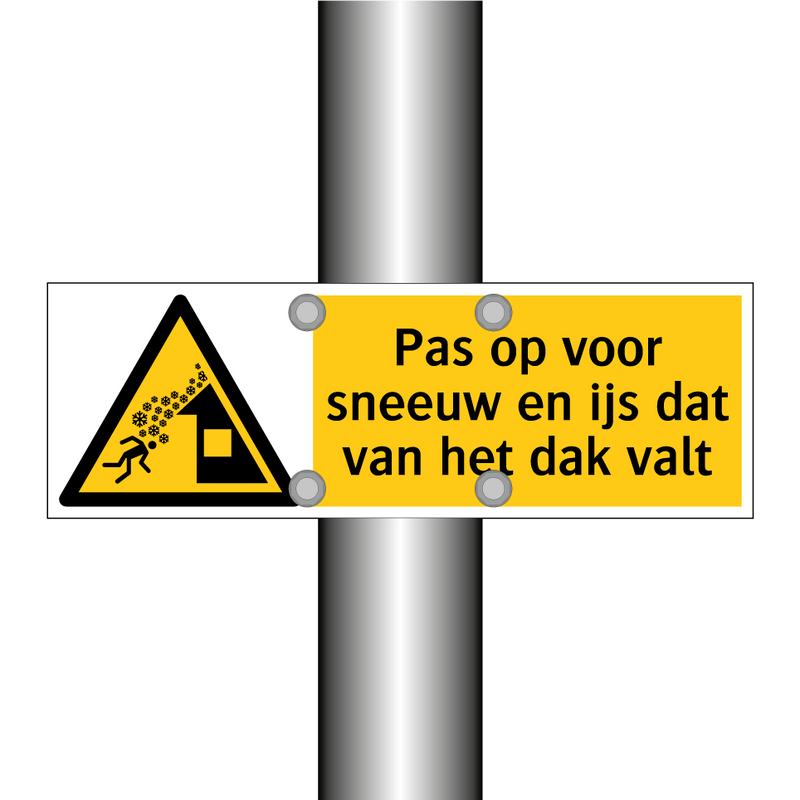 Pas op voor sneeuw en ijs dat van het dak valt