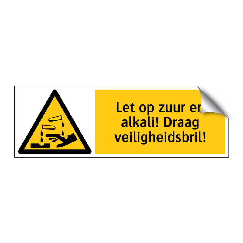Let op zuur en alkali! Draag veiligheidsbril!