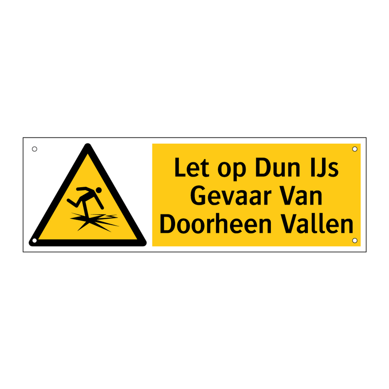 Let op Dun IJs Gevaar Van Doorheen Vallen