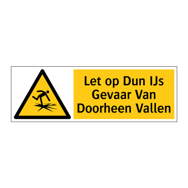 Let op Dun IJs Gevaar Van Doorheen Vallen