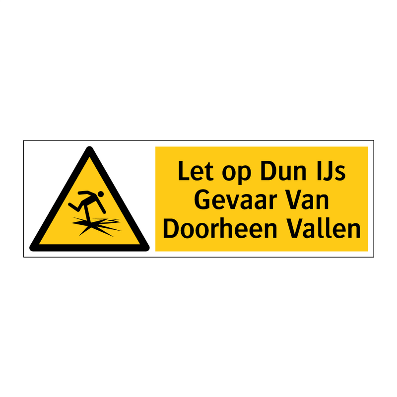Let op Dun IJs Gevaar Van Doorheen Vallen