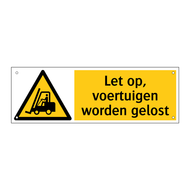 Let op, voertuigen worden gelost