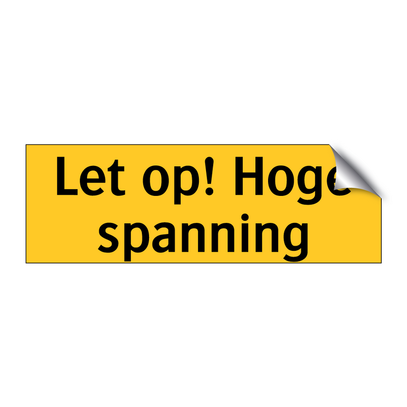 Let op! Hoge spanning