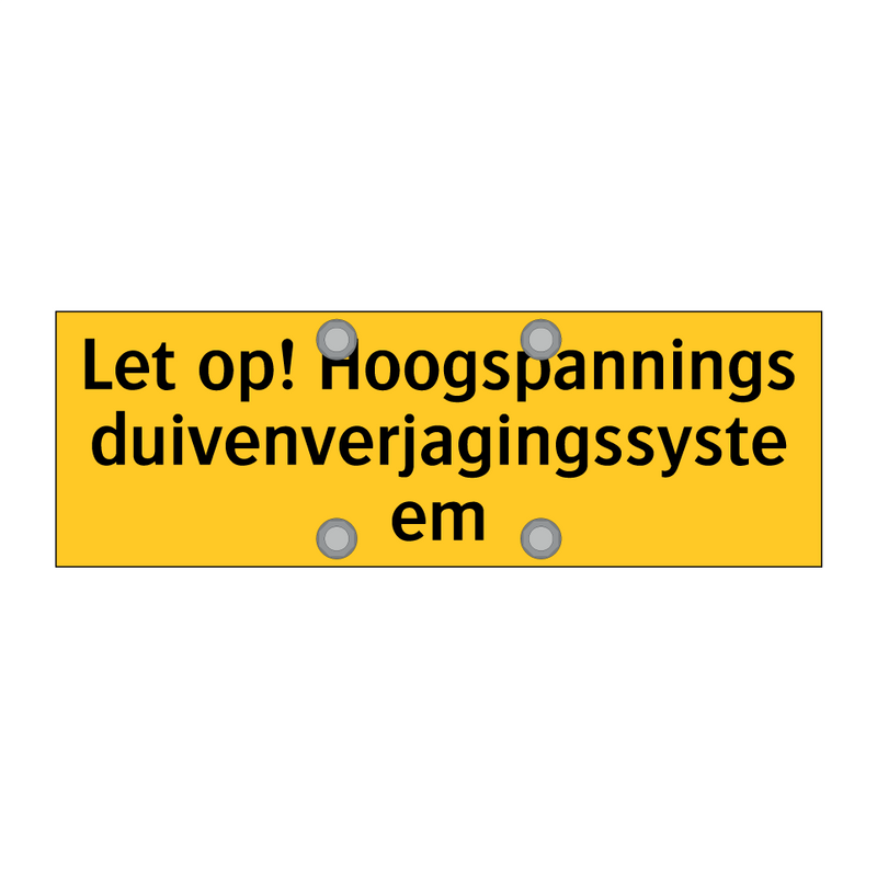 Let op! Hoogspannings duivenverjagingssysteem
