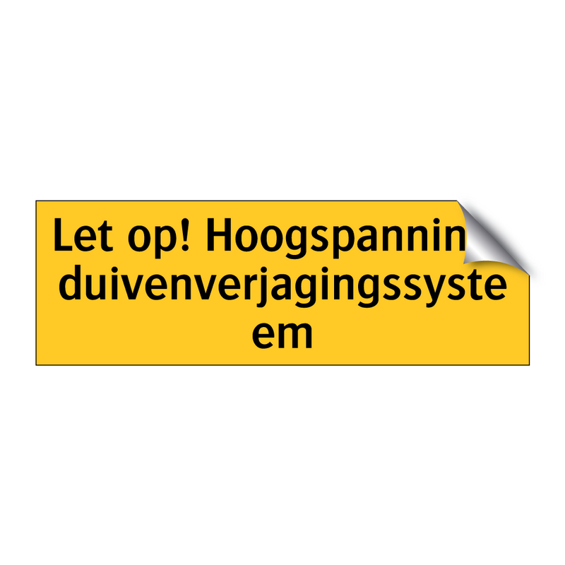 Let op! Hoogspannings duivenverjagingssysteem