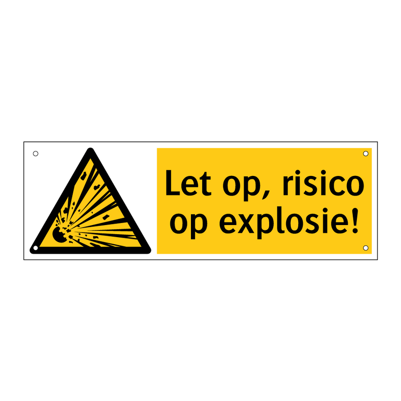 Let op, risico op explosie!