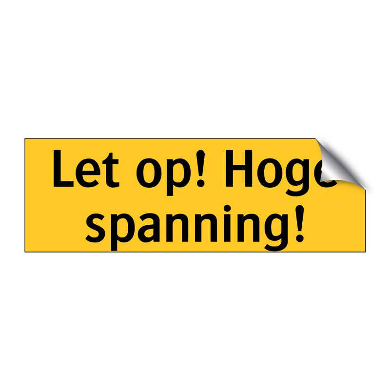 Let op! Hoge spanning!