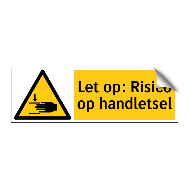 Let op: Risico op handletsel
