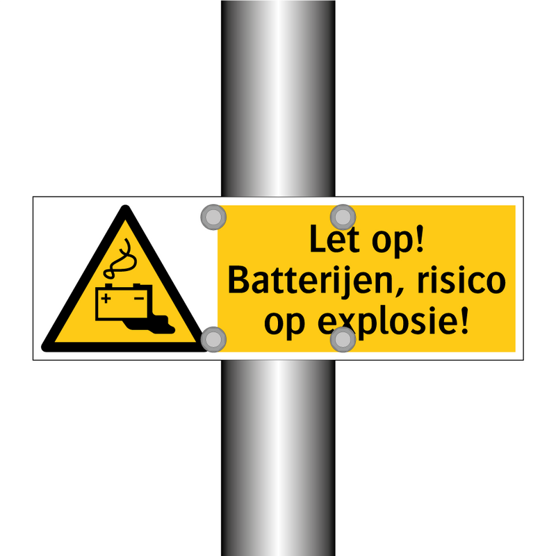 Let op! Batterijen, risico op explosie!
