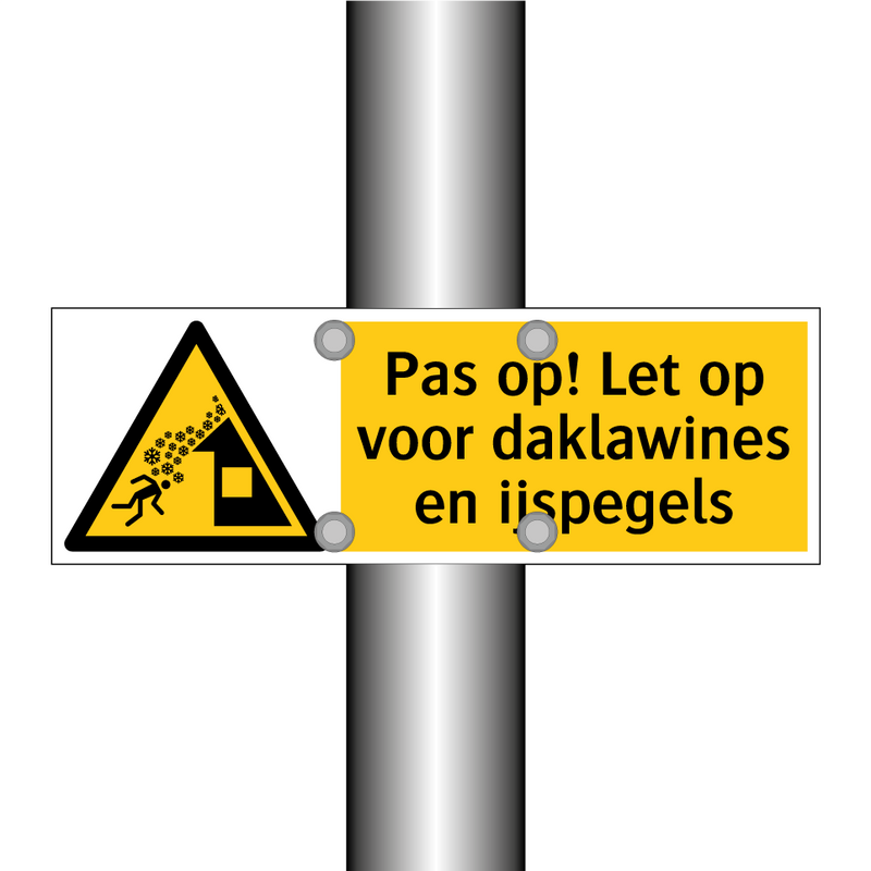 Pas op! Let op voor daklawines en ijspegels