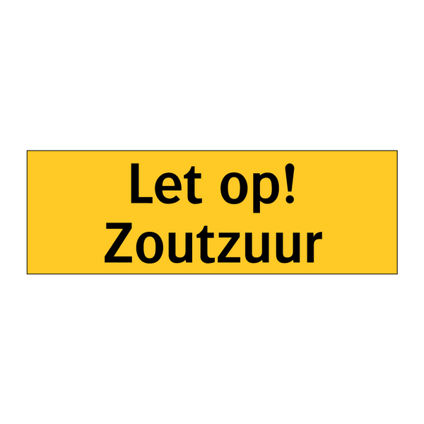 Let op! Zoutzuur