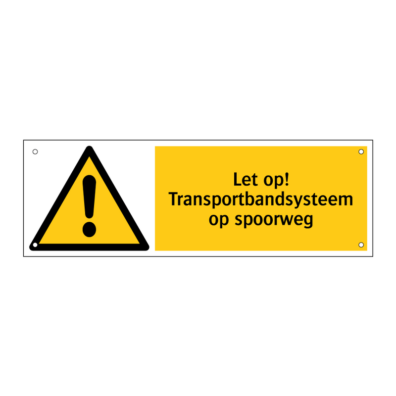 Let op! Transportbandsysteem op spoorweg