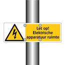 Let op! Elektrische apparatuur ruimte