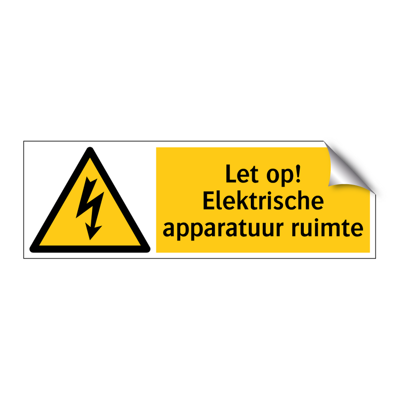 Let op! Elektrische apparatuur ruimte