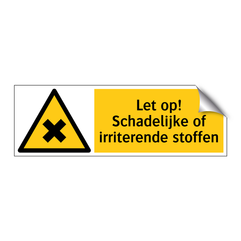 Let op! Schadelijke of irriterende stoffen