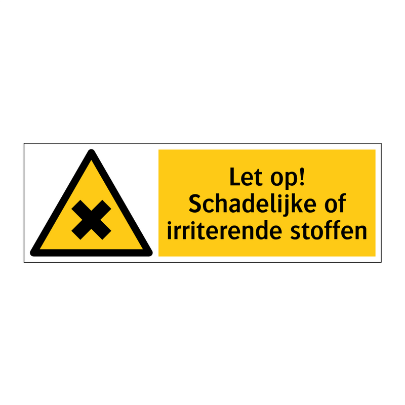 Let op! Schadelijke of irriterende stoffen
