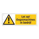 Let op! Oogstmachines in bedrijf