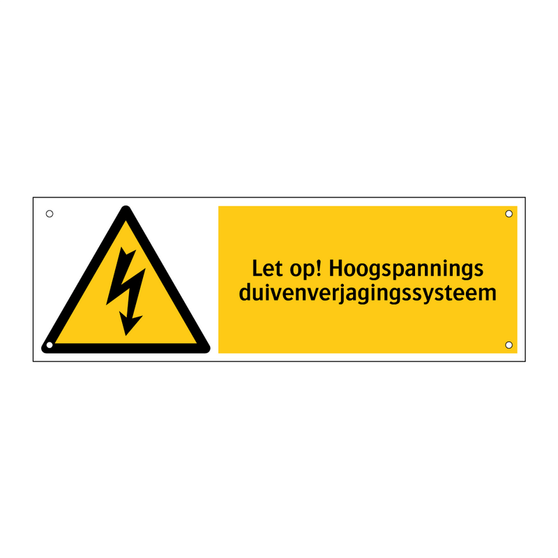 Let op! Hoogspannings duivenverjagingssysteem