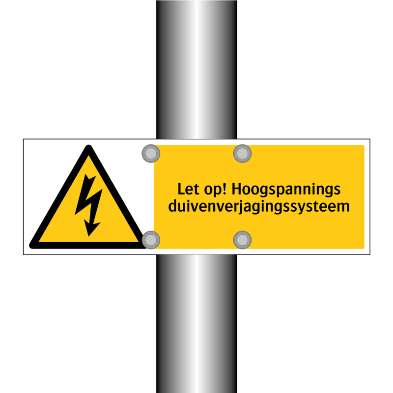 Let op! Hoogspannings duivenverjagingssysteem