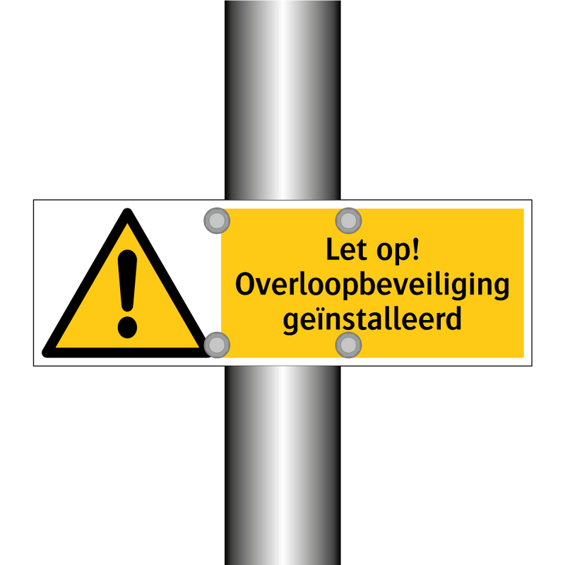 Let op! Overloopbeveiliging geïnstalleerd