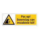 Pas op! Steenslag van instabiele klif