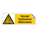 Gevaar Explosieve Materialen
