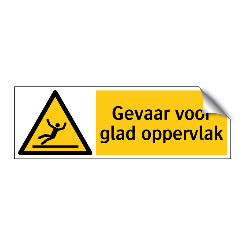 Gevaar voor glad oppervlak