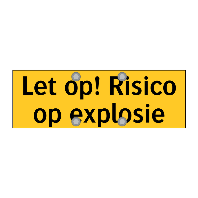 Let op! Risico op explosie