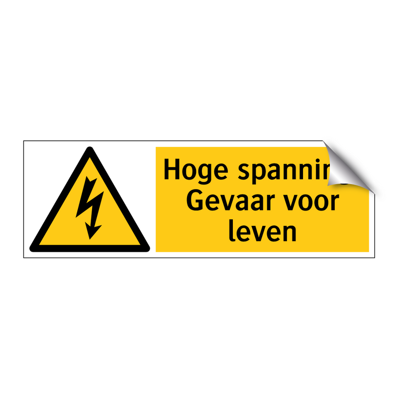 Hoge spanning! Gevaar voor leven