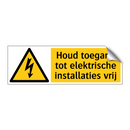 Houd toegang tot elektrische installaties vrij