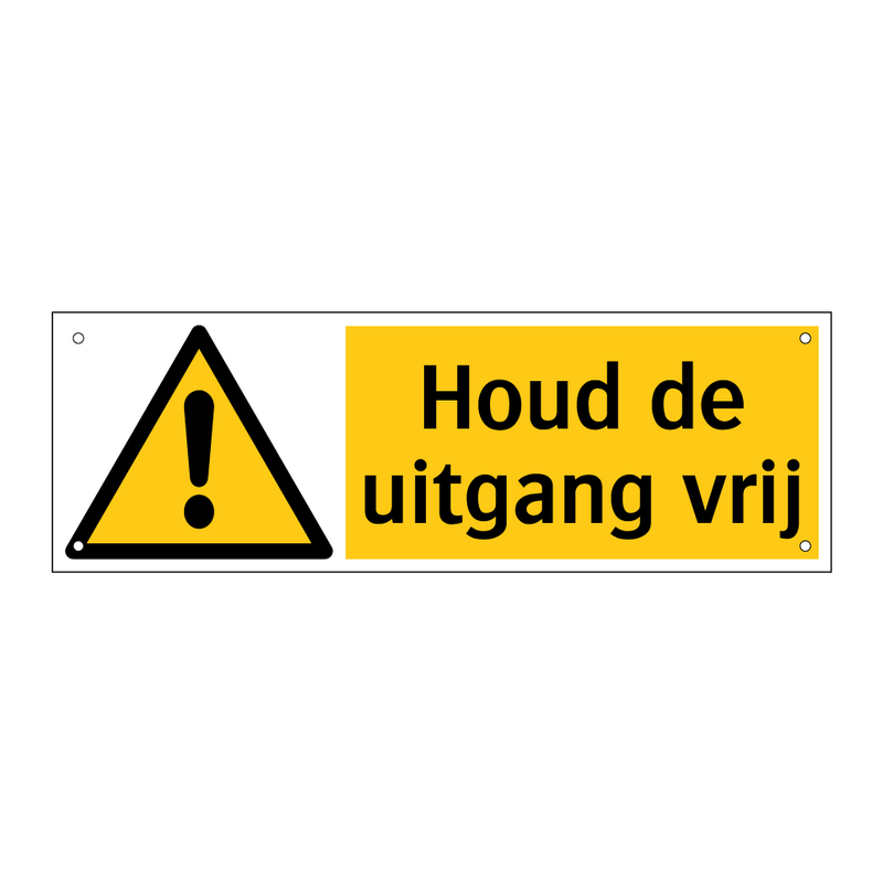 Houd de uitgang vrij