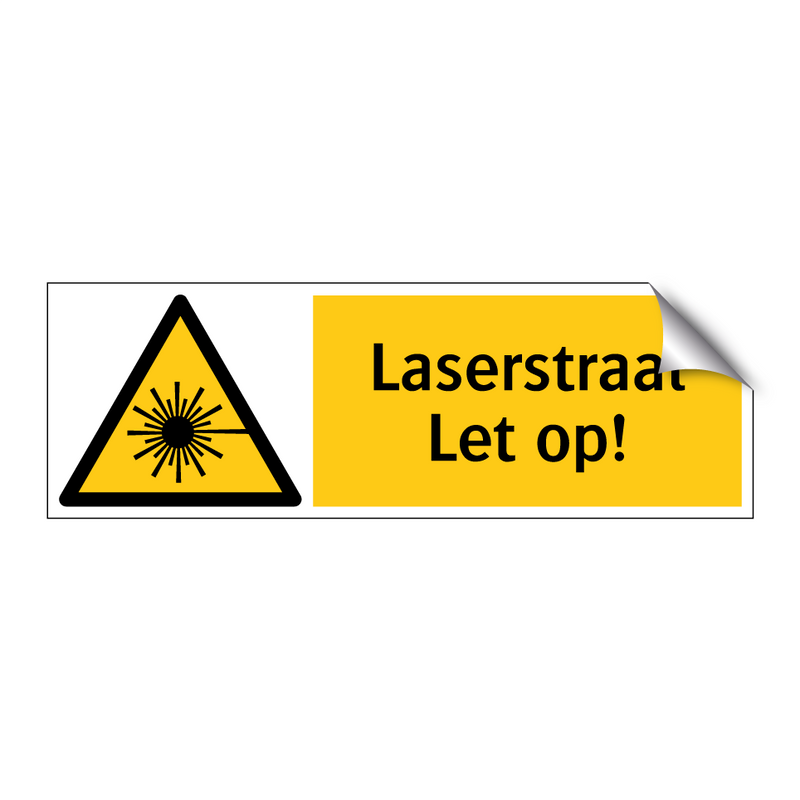 Laserstraal Let op!