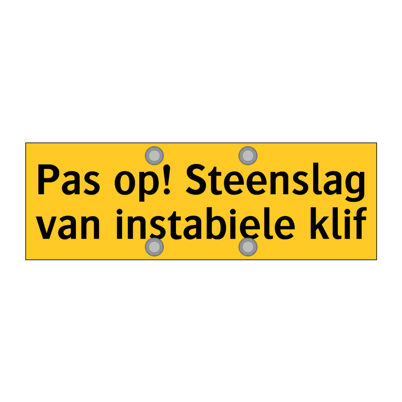 Pas op! Steenslag van instabiele klif
