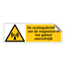 De stralingsdichtheid van de magnetron in het gebied overschrijdt